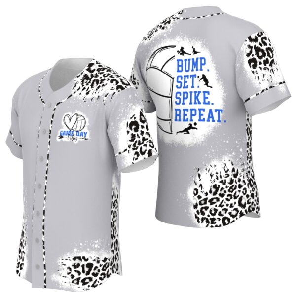 Volleyball Leopard Bump Set Spike Repeat Baseball Jersey