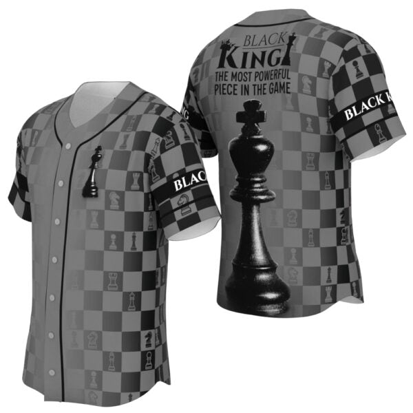 Chess Black King Chessboard Baseball Jersey