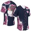 Volleyball Mom Loud And Proud Mama Pink Leopard Baseball Jersey