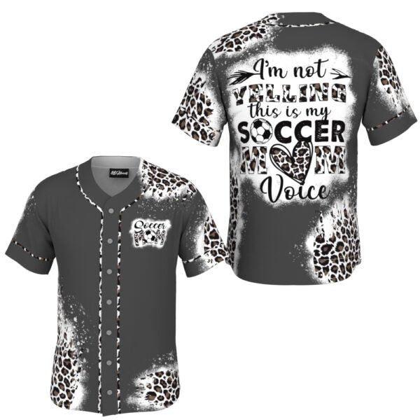 Soccer Grey Leopard Mom Voice Baseball Jersey