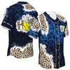 Softball Mom No Place Like Home Blue Leopard Baseball Jersey