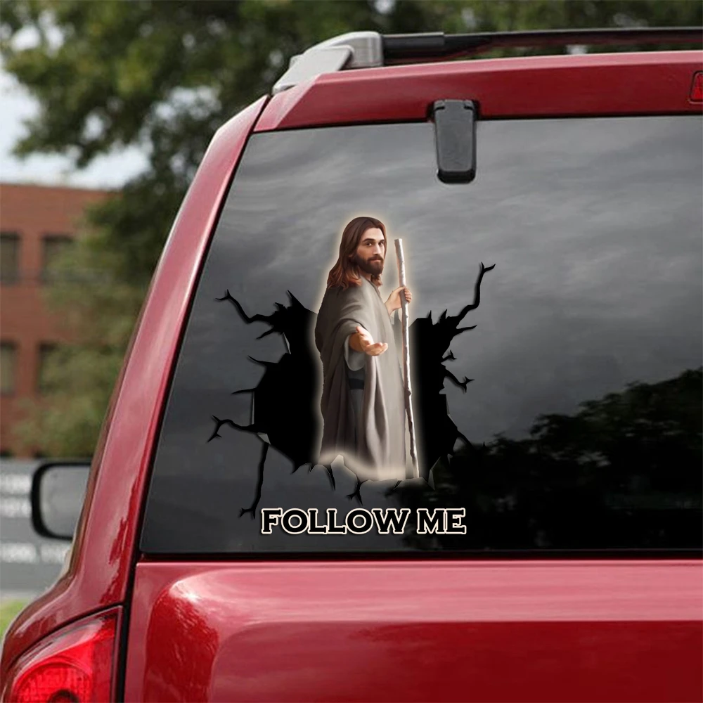Jesus Follow Me Car Decal Sticker | Waterproof | Vinyl Sticker