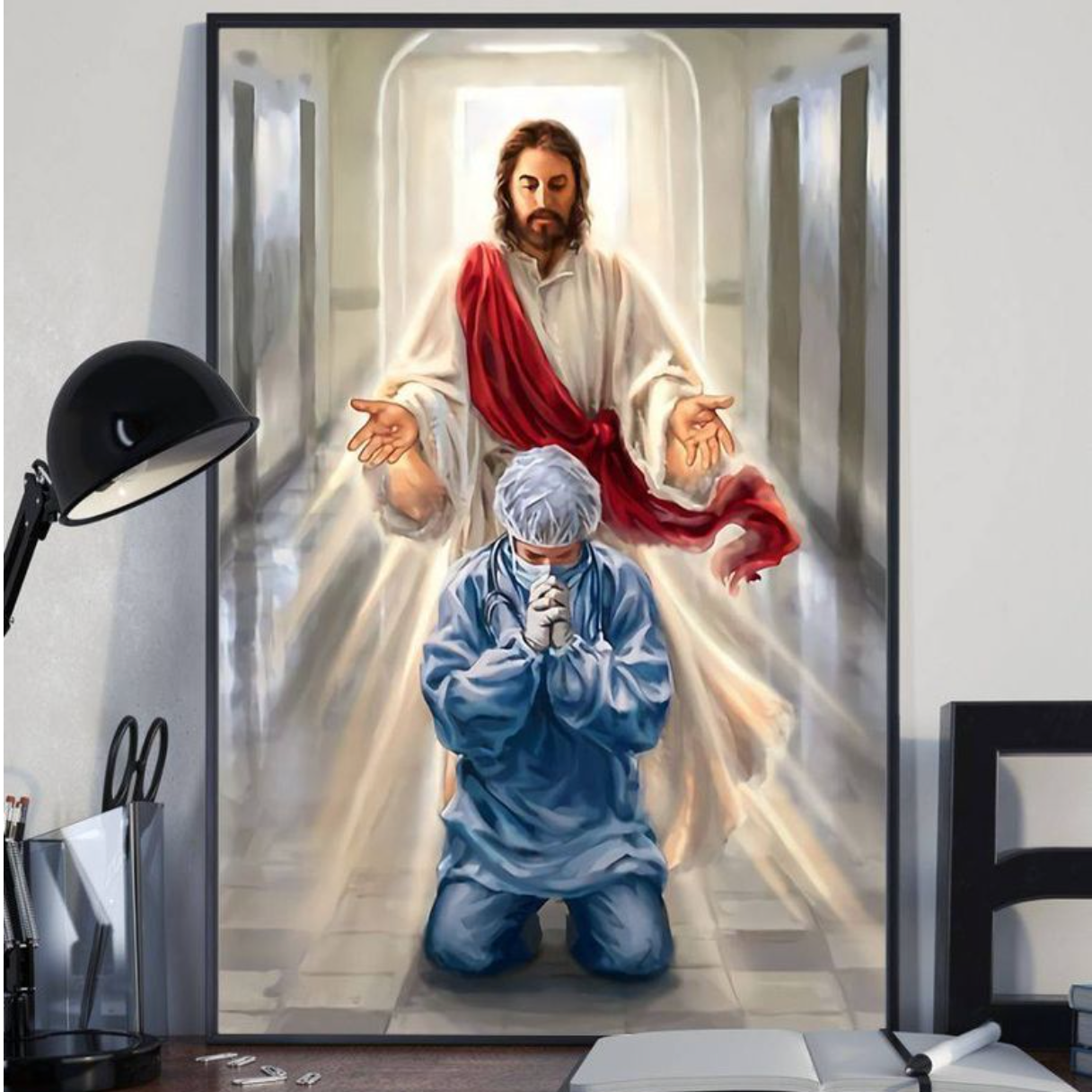 PresentsPrints, Jesus God And Nurse, In God We Trust, Vertical Poster