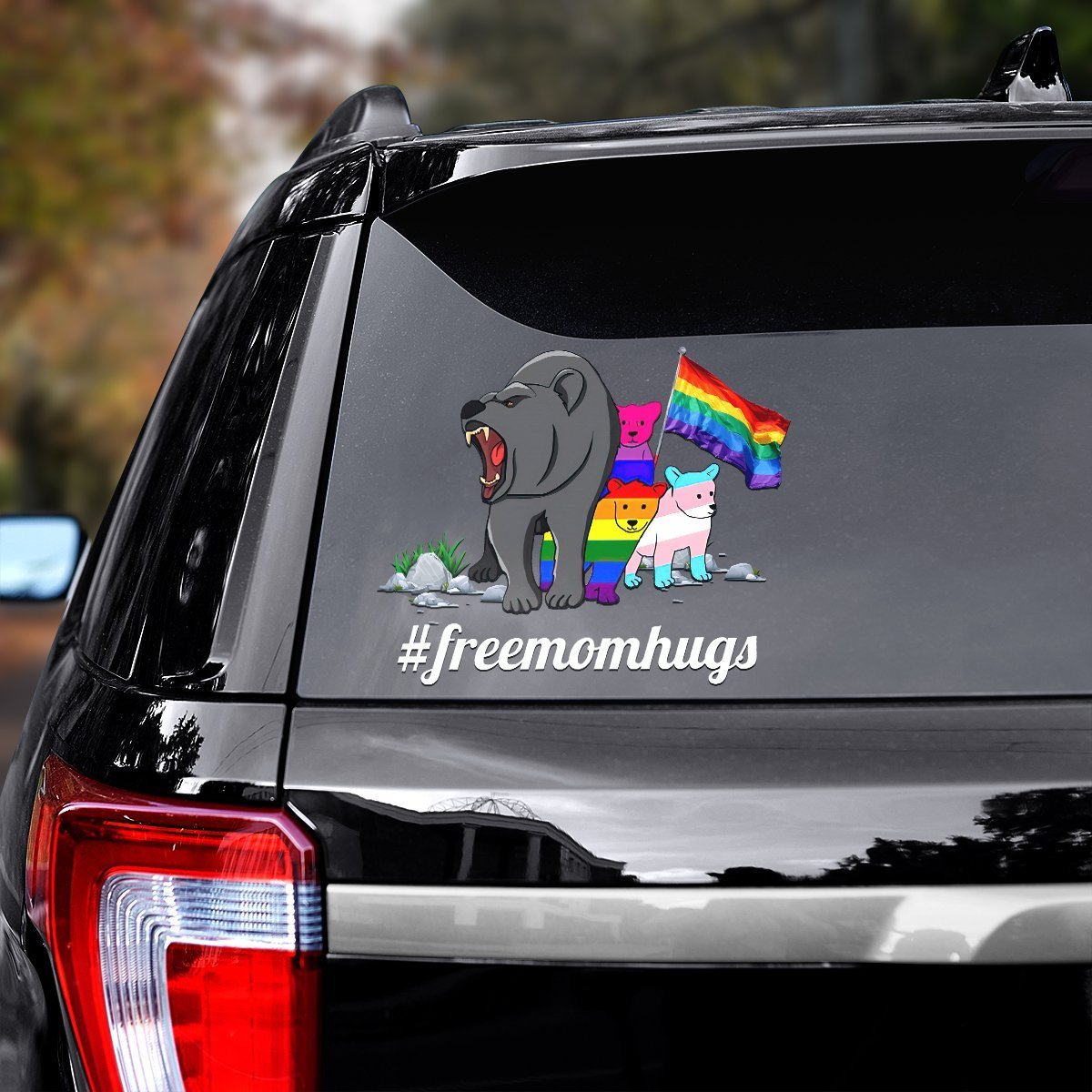 LGBT Free Mom Hug Car Decal Sticker | Waterproof | Vinyl Sticker