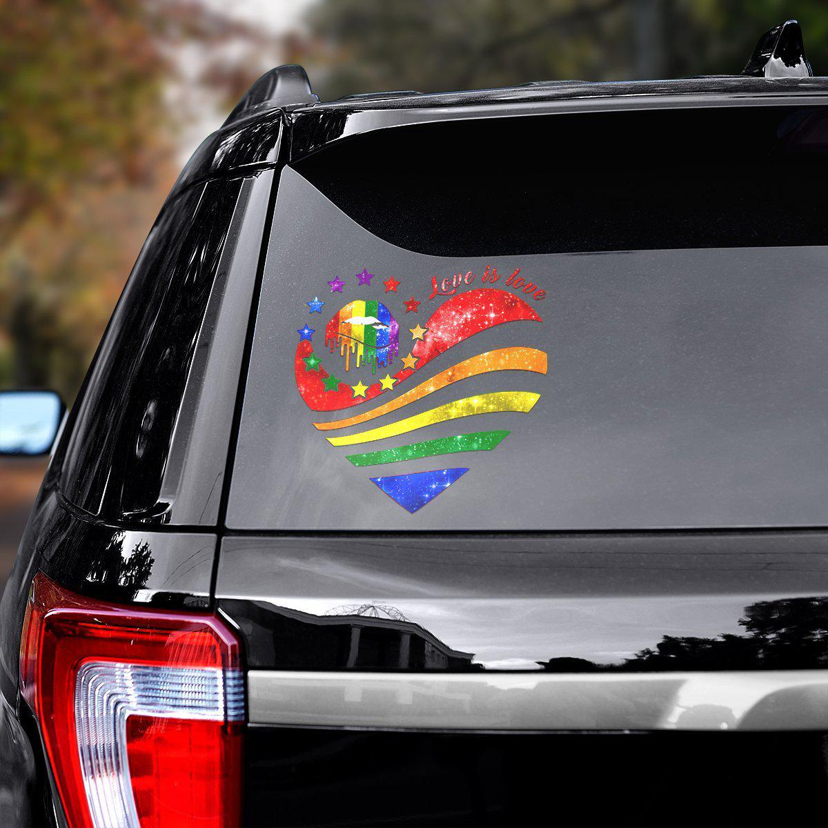 LGBT Love Is Love Car Decal Sticker | Waterproof | Vinyl Sticker