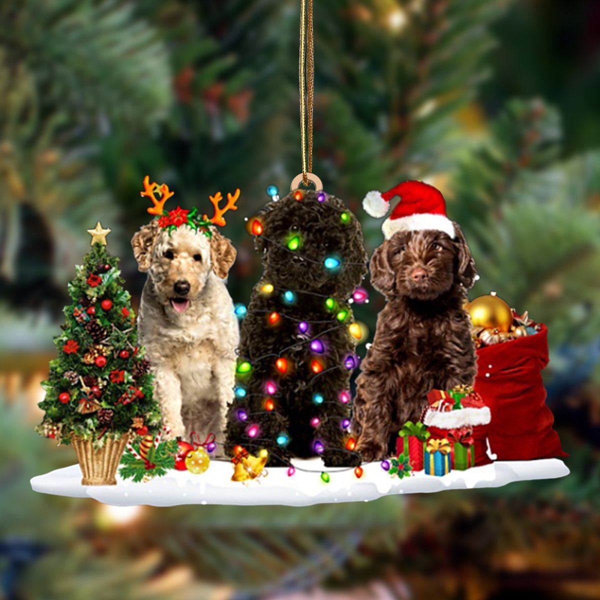 Lagotto Romagnolo-Christmas Dog Friends Hanging Ornament
