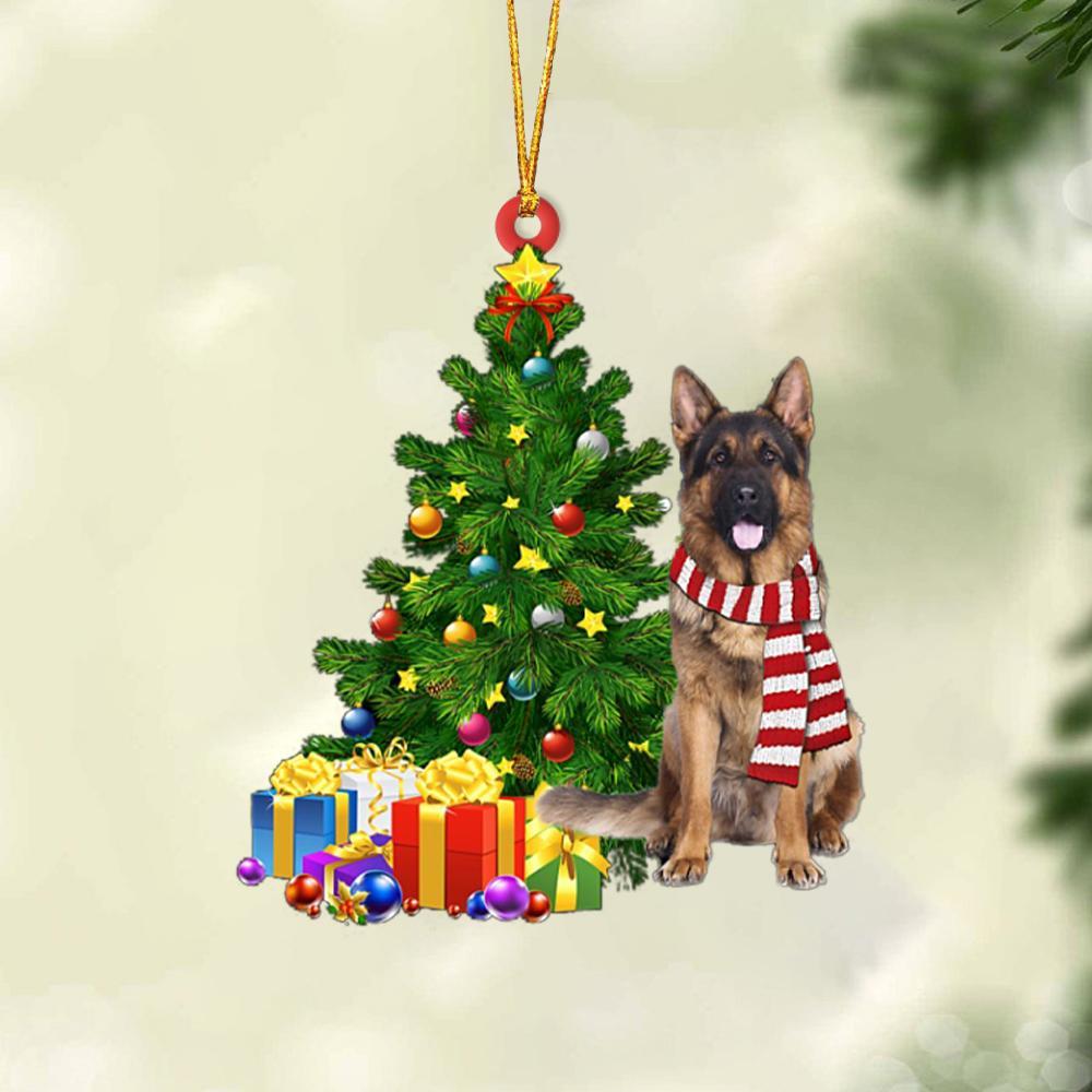 Long Haired German Shepherd-Christmas Star Hanging Ornament