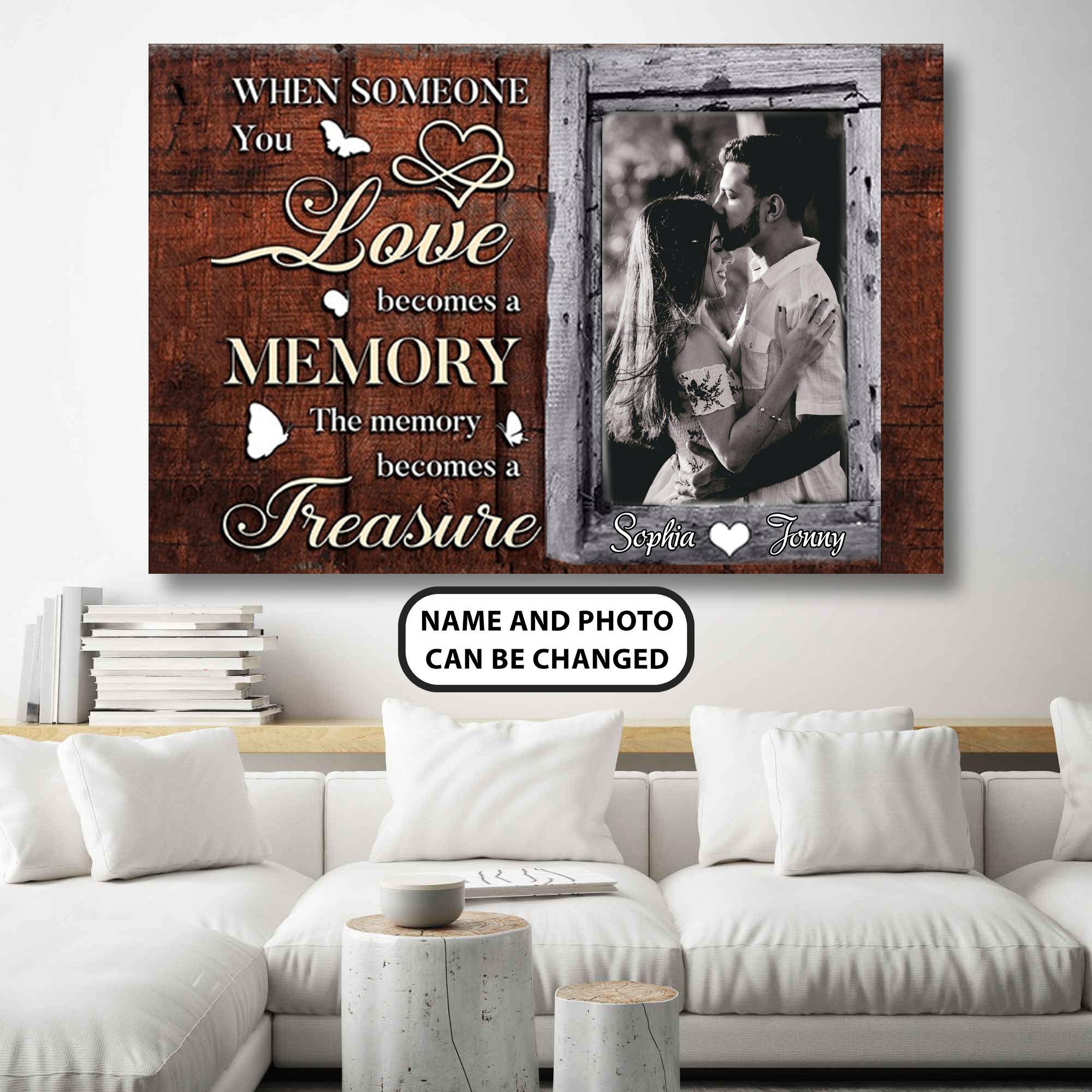 PresentsPrints, You Love becomes a Memory Personalized Canvas, Weeding Gift, Valentine Gift, Anniversary Gift For Her for Him
