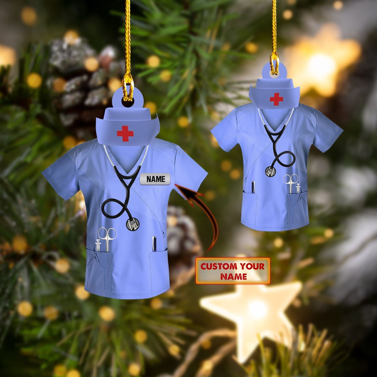 Custom Shaped Ornament - Nurse - Hdmt Car Ornament