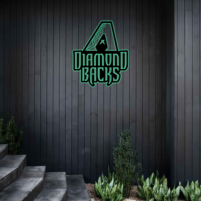 MLB Arizona Diamondbacks Logo RGB Led Lights Metal Wall Art
