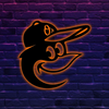 MLB Baltimore Orioles Logo RGB Led Lights Metal Wall Art