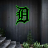MLB Detroit Tigers Logo RGB Led Lights Metal Wall Art