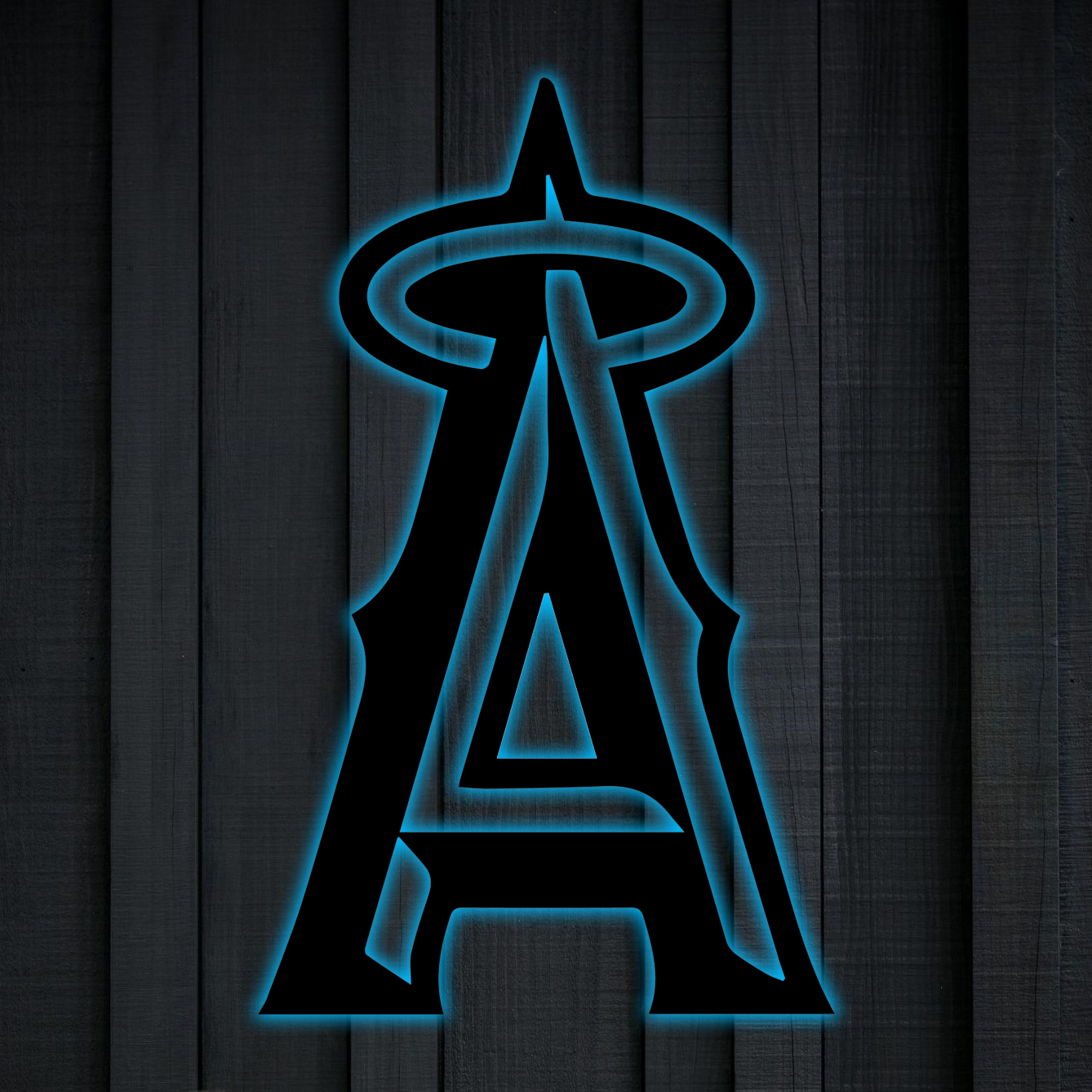 MLB Los Angeles Angels Logo RGB Led Lights Metal Wall Art