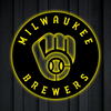 MLB Milwaukee Brewers Logo RGB Led Lights Metal Wall Art
