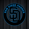 MLB Padres San Diego Logo RGB Led Lights Metal Wall Art