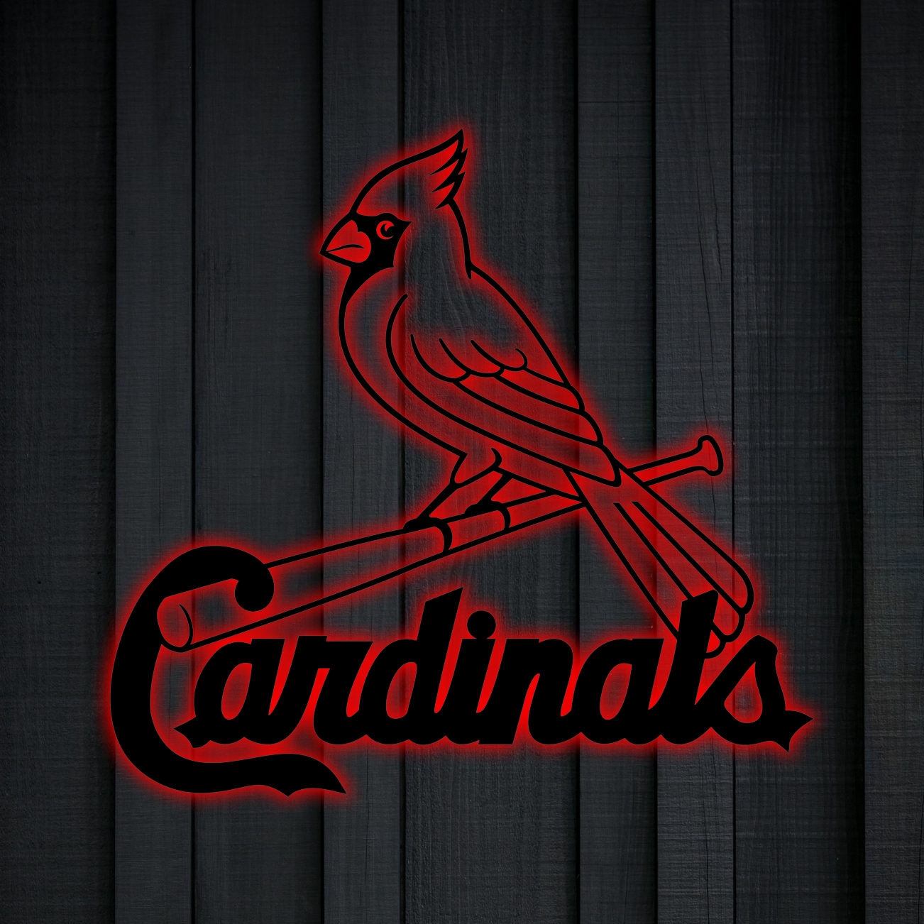 MLB ST. Louis Cardinals  Logo RGB Led Lights Metal Wall Art