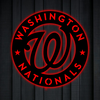 MLB Washington Nationals Logo RGB Led Lights Metal Wall Art