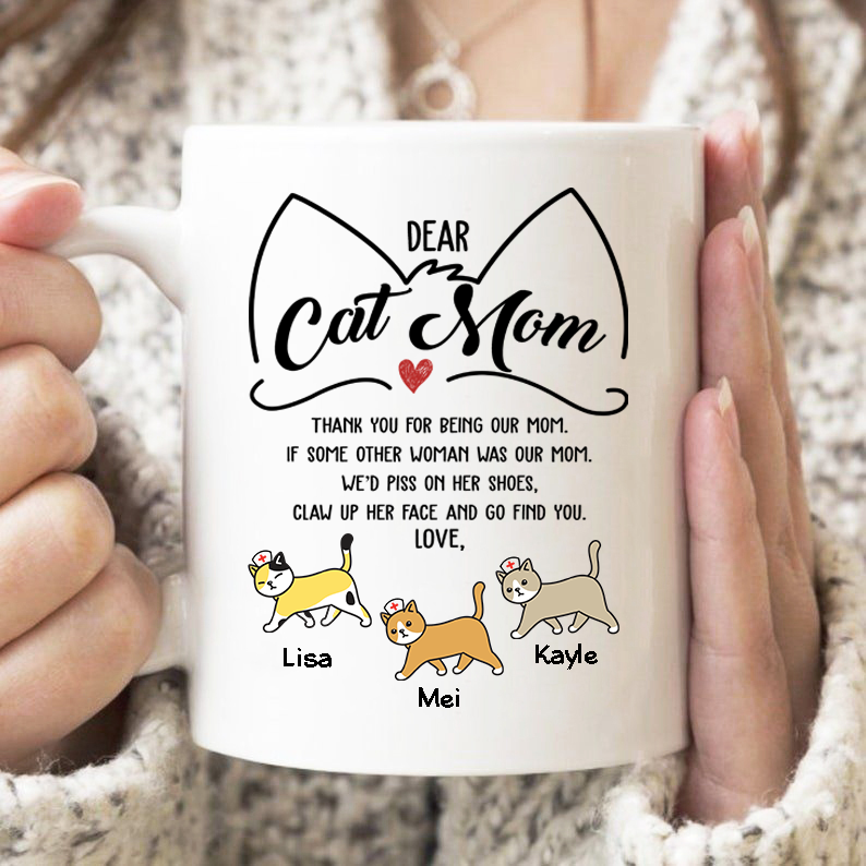 PresentsPrints, Dear Cat Mom, Nurse Mom, Custom Gift for Cat Lovers
