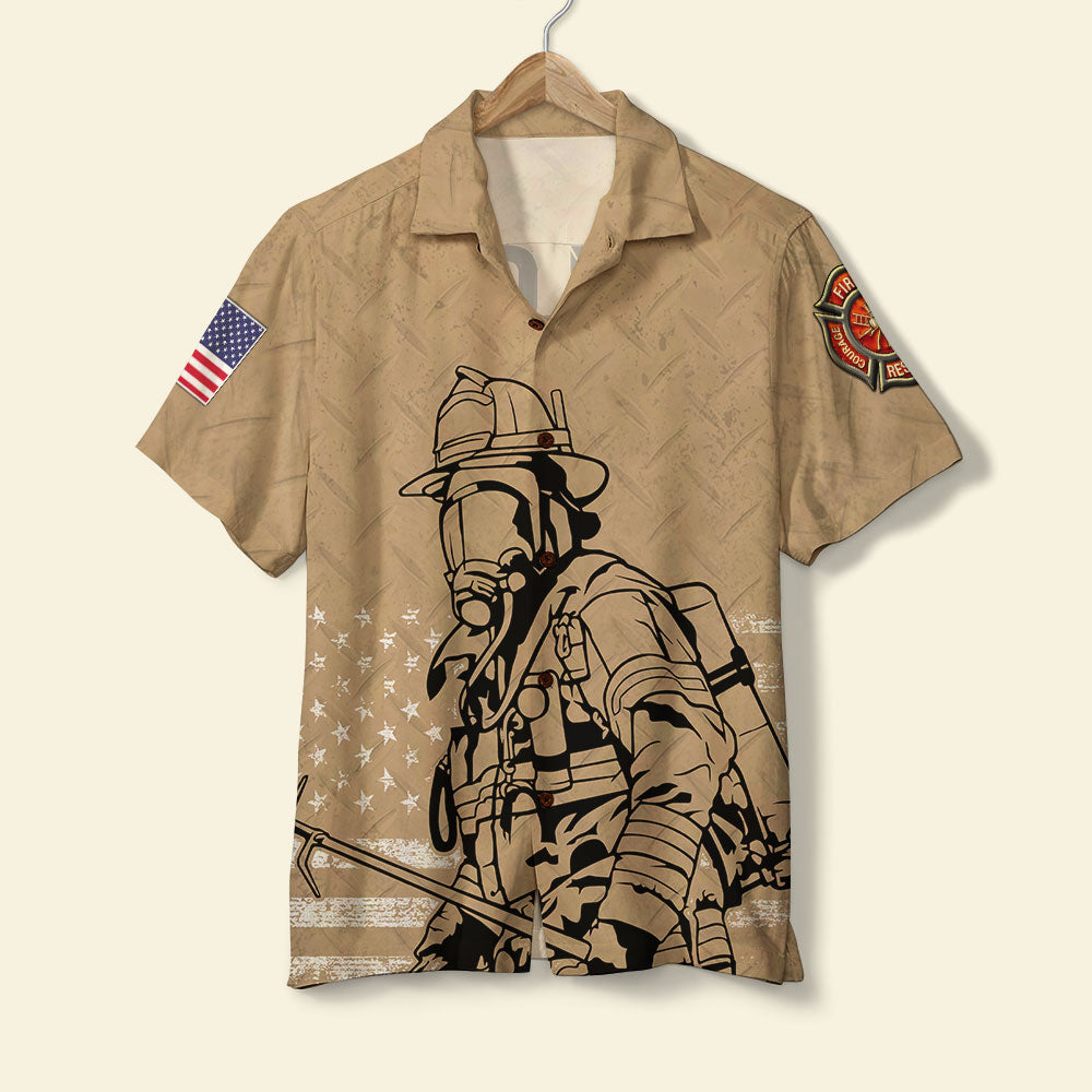 Firefighter Hawaiian Shirt - Custom Name & Number