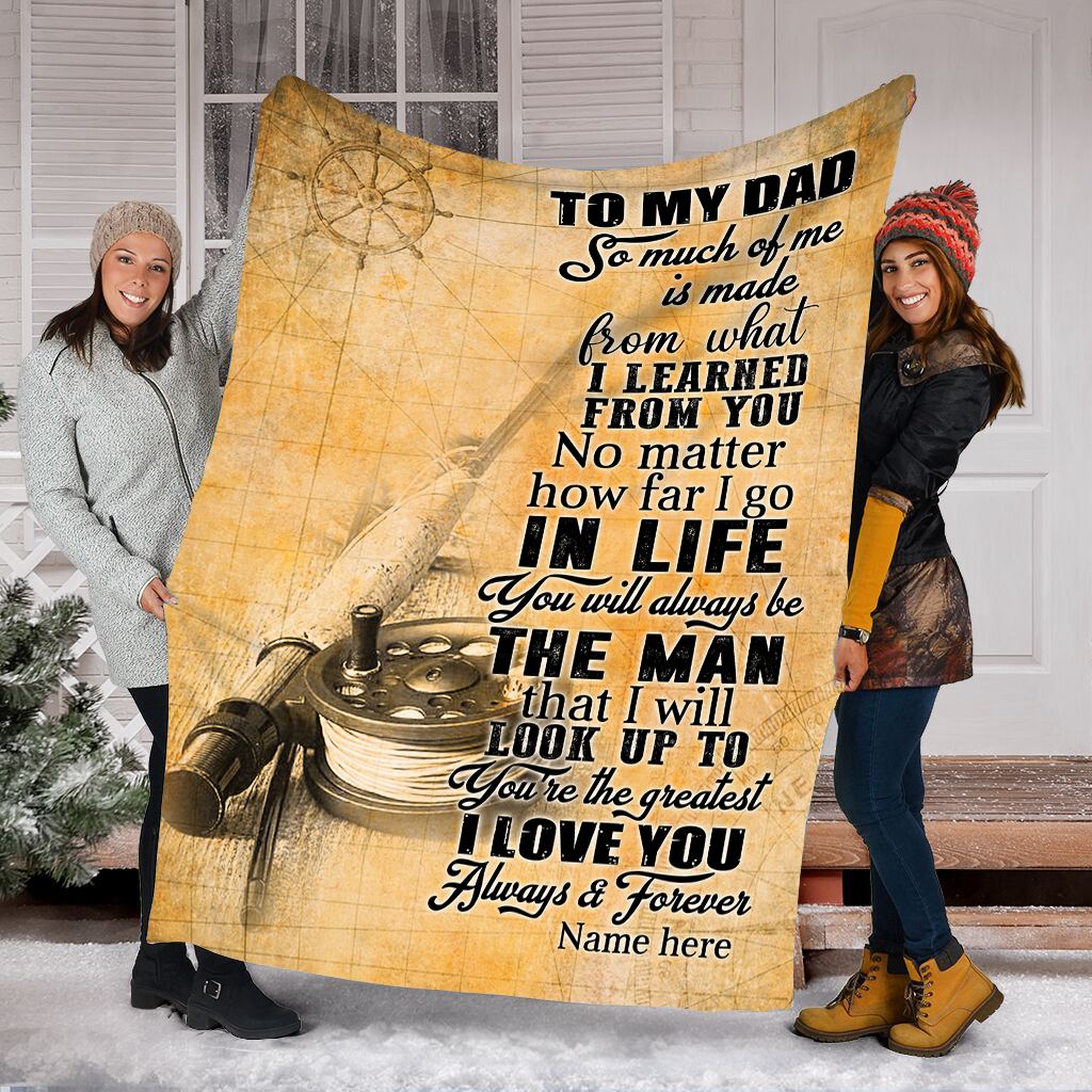 Message To my dad fishing soft throw fleece blanket Personalized gifts for dad