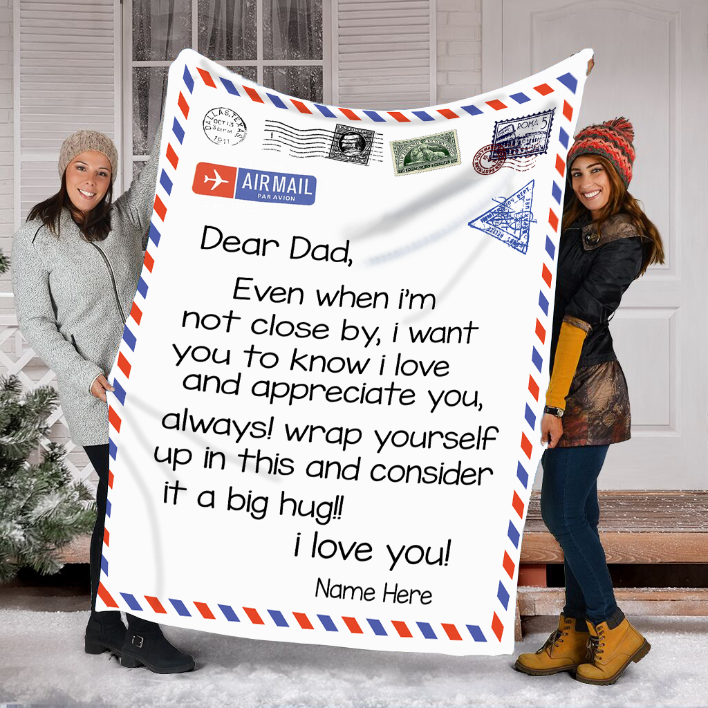 To my hero dad, Custom Thoughtful Letter Blanket great gifts ideas for father's day