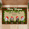 PresentsPrints, Merry Woofmas, Welcome to Our Home, Christmas Gift for Dog lover Personalized Doormat 30x18