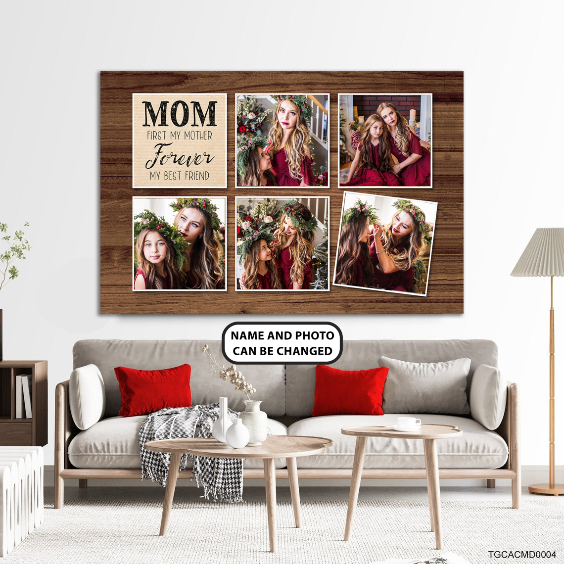 PresentsPrints, Mom, First my Mother Forever My Best Friend, Personalized Canvas, Mother's Day Gift