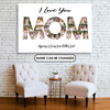 PresentsPrints, I Love You Mom, Happiness is seeing your Mother Smile, Personalized Canvas, Mother&#39;s Day Gift