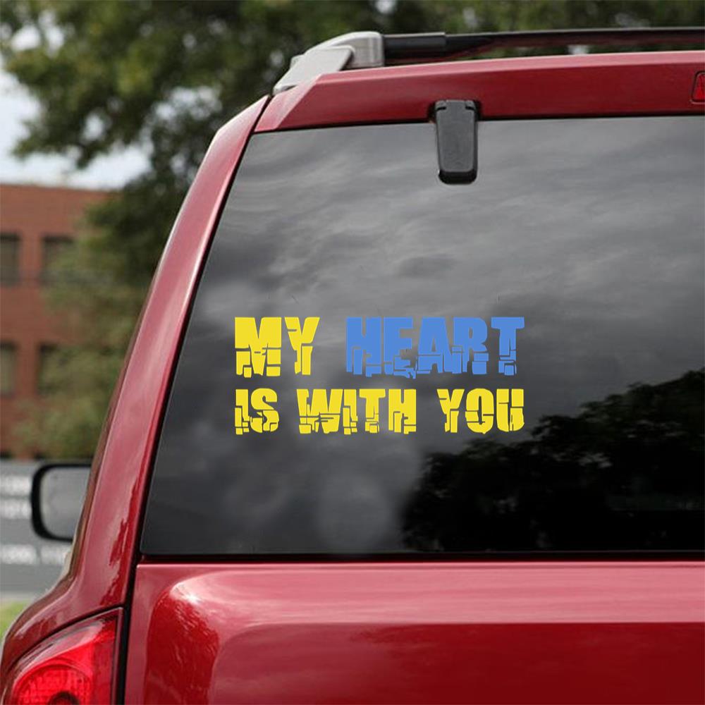 My Heart Is With You Sticker Car Vinyl Decal Sticker