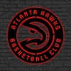 NBA Atlanta Hawks Logo RGB Led Lights Metal Wall Art