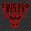 NBA Chicago Bulls Logo RGB Led Lights Metal Wall Art