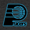NBA Indiana Pacers Logo RGB Led Lights Metal Wall Art