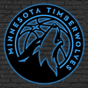 NBA Minnesota Timberwolves Logo RGB Led Lights Metal Wall Art