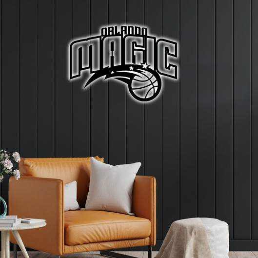 NBA Orlando Magic Logo RGB Led Lights Metal Wall Art