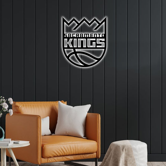 NBA Sacramento Kings Logo RGB Led Lights Metal Wall Art