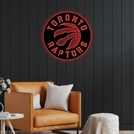 NBA Toronto Raptors Logo RGB Led Lights Metal Wall Art