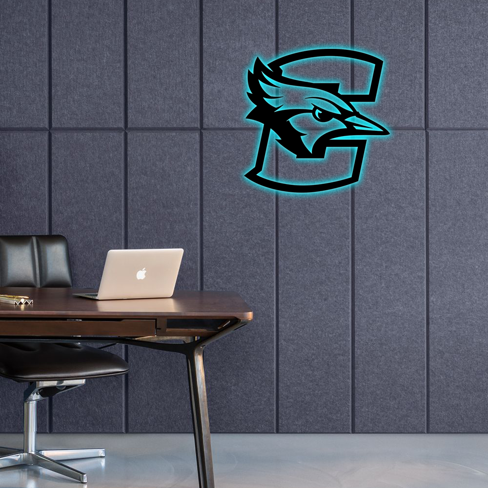 NCAA Basketball Creighton Bluejays Logo RGB Led Lights Metal Wall Art