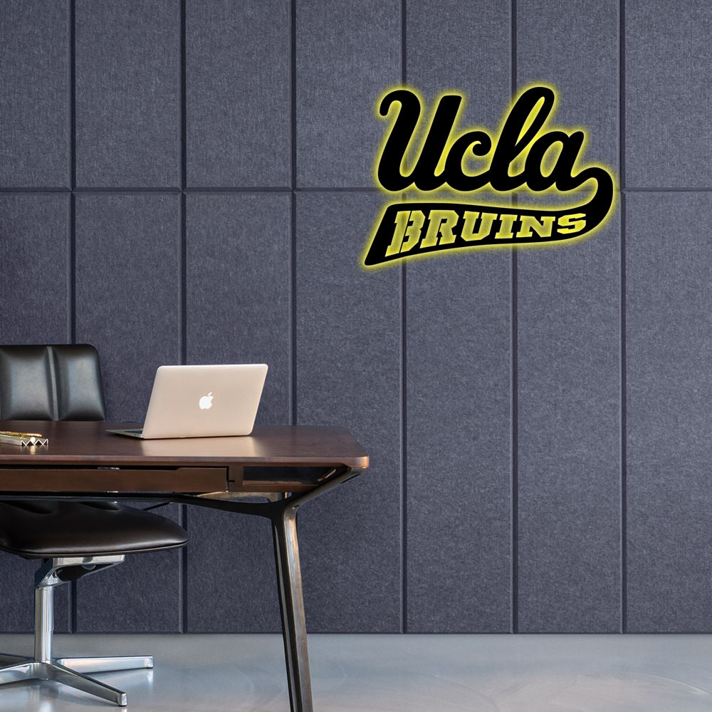 NCAA Baseball UCLA Bruins Logo RGB Led Lights Metal Wall Art