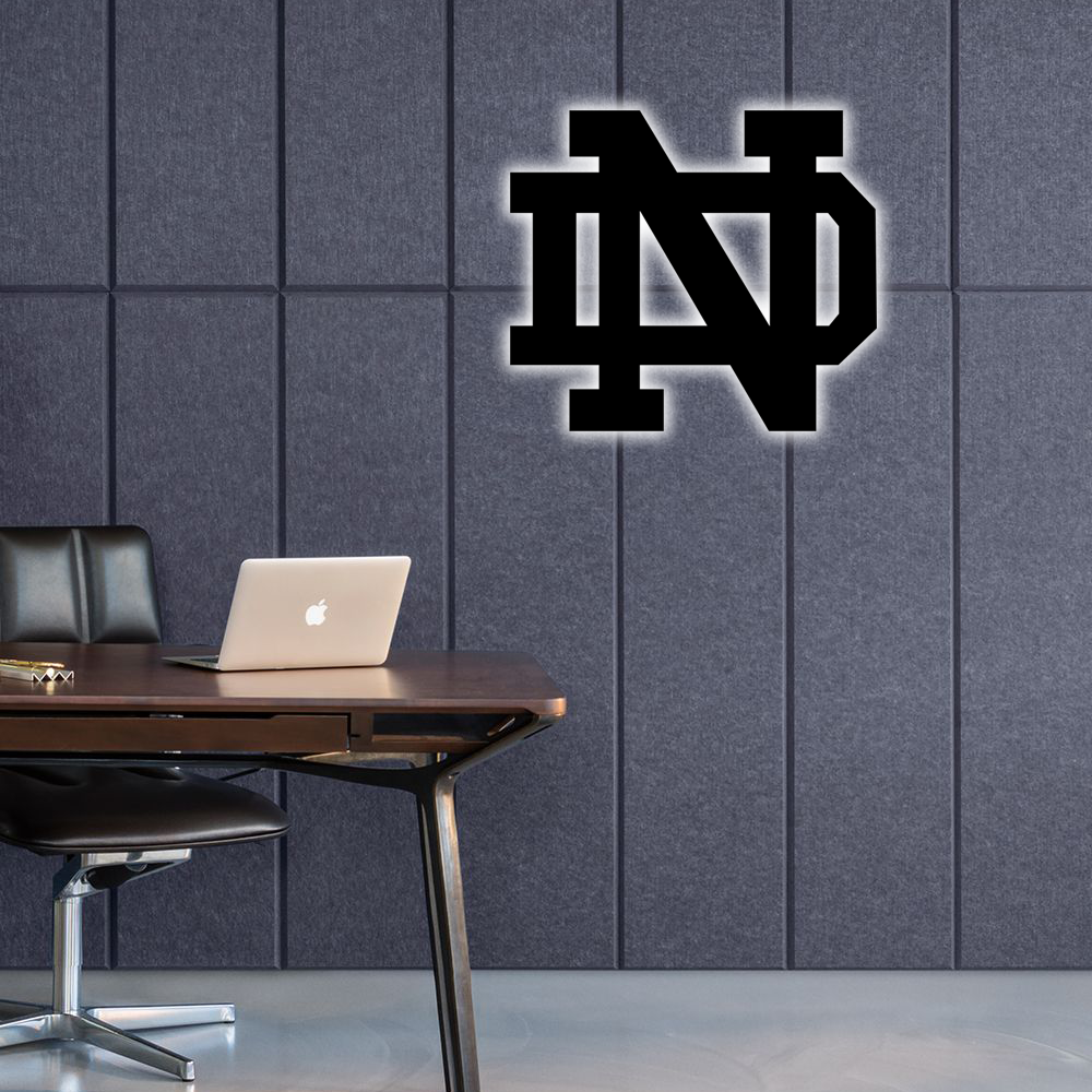 NCAA Football Notre Dame Fighting Irish Logo RGB Led Lights Metal Wall Art