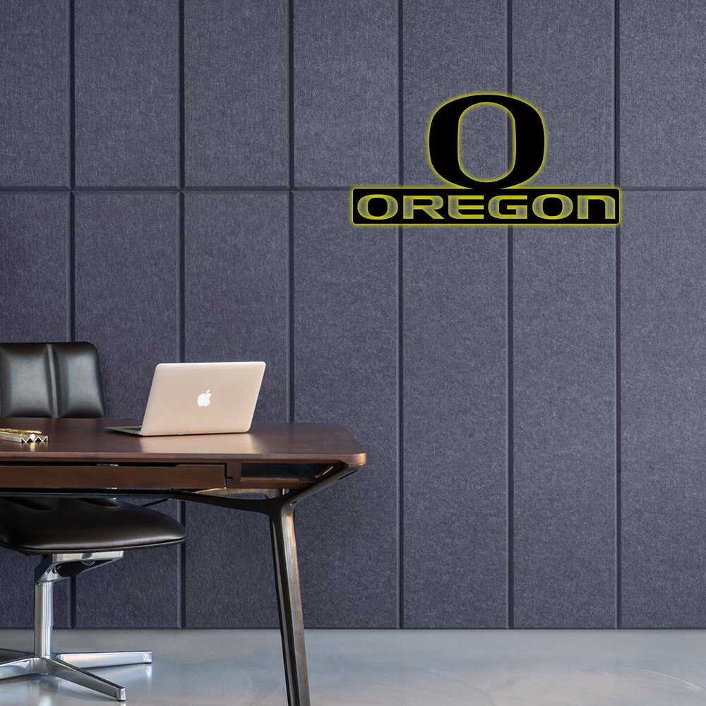 NCAA Football Oregon Ducks Logo RGB Led Lights Metal Wall Art