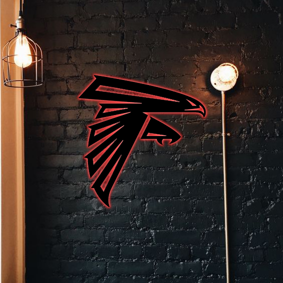 NFC Atlanta Falcons Logo RGB Led Lights Metal Wall Art