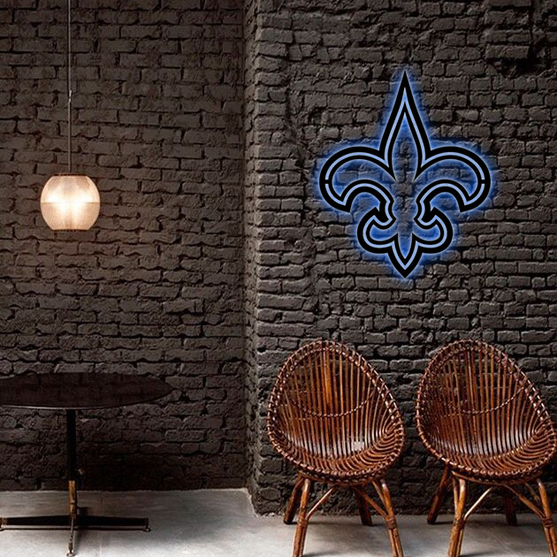 NFC New Orleans Saints Logo RGB Led Lights Metal Wall Art
