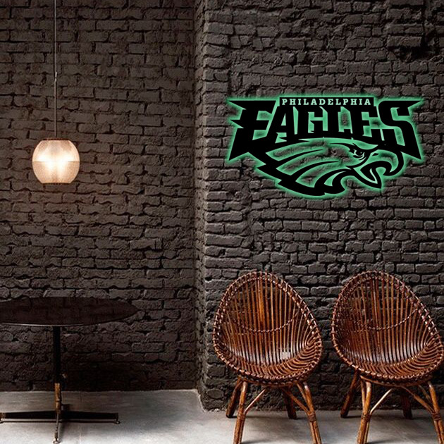 NFC Philadelphia Eagles Logo RGB Led Lights Metal Wall Art