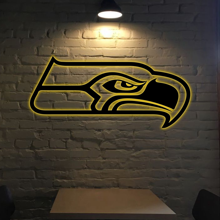 NFC Seattle Seahawks Logo RGB Led Lights Metal Wall Art