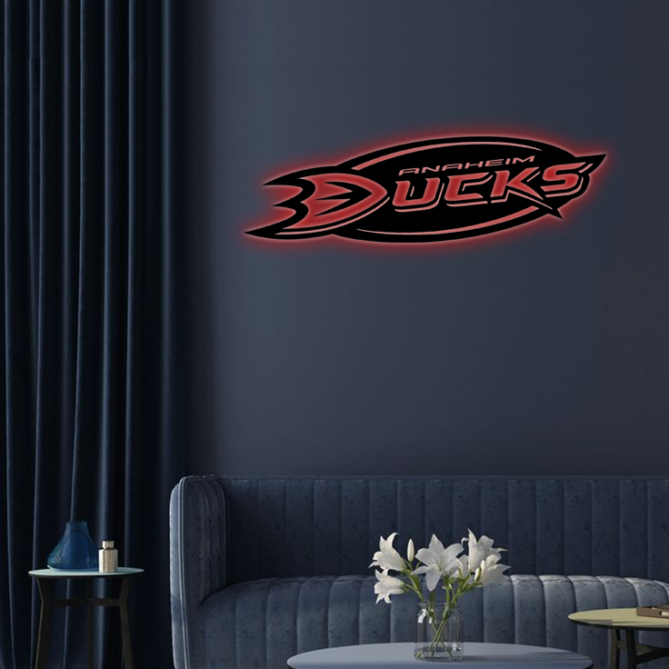 NHL Anaheim Ducks Logo RGB Led Lights Metal Wall Art
