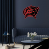 NHL Columbus Blue Jackets Logo RGB Led Lights Metal Wall Art