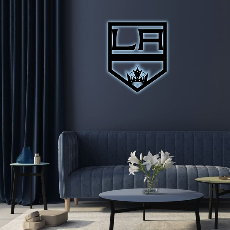 NHL Los Angeles Kings Logo RGB Led Lights Metal Wall Art