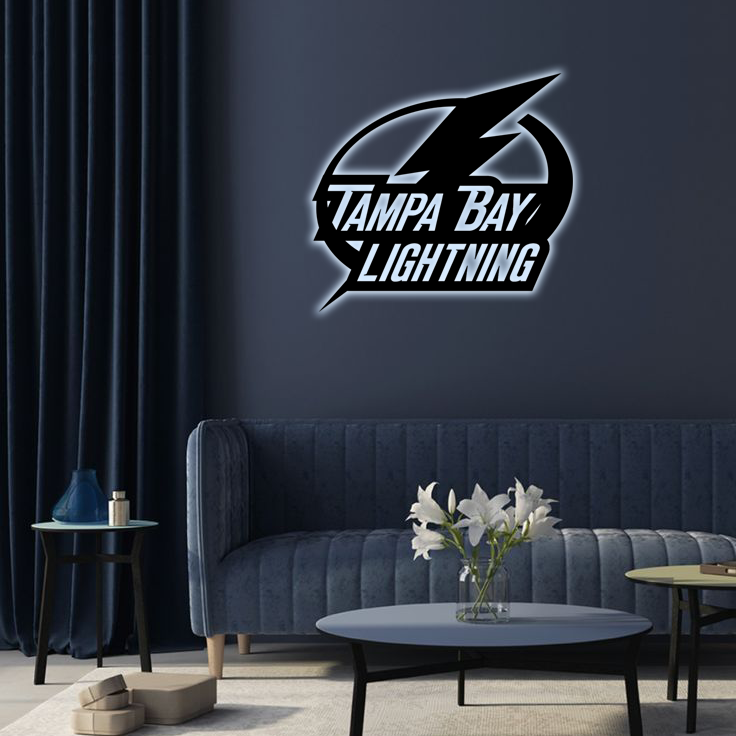 NHL Tampa Bay Logo RGB Led Lights Metal Wall Art