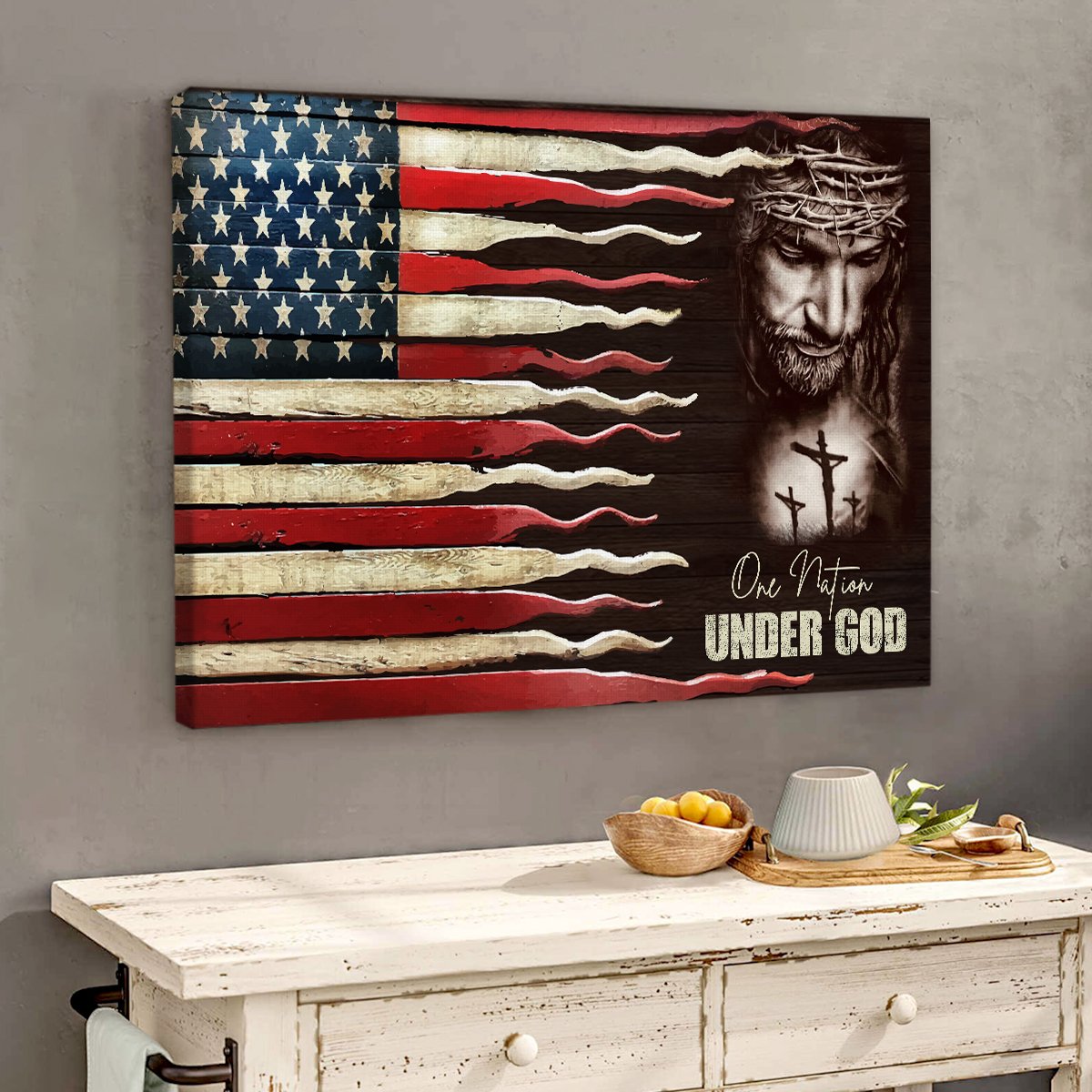 PresentsPrints, God Bless America - Beautiful Christian Canvas NUQ75