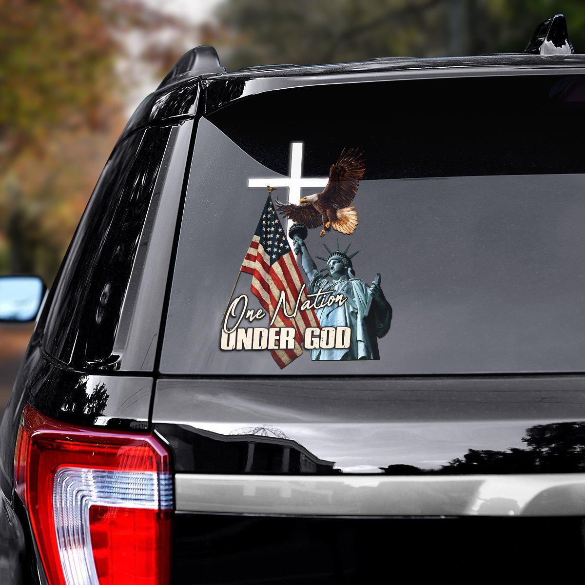 One Nation Under God Car Decal Sticker | Waterproof | Vinyl Sticker